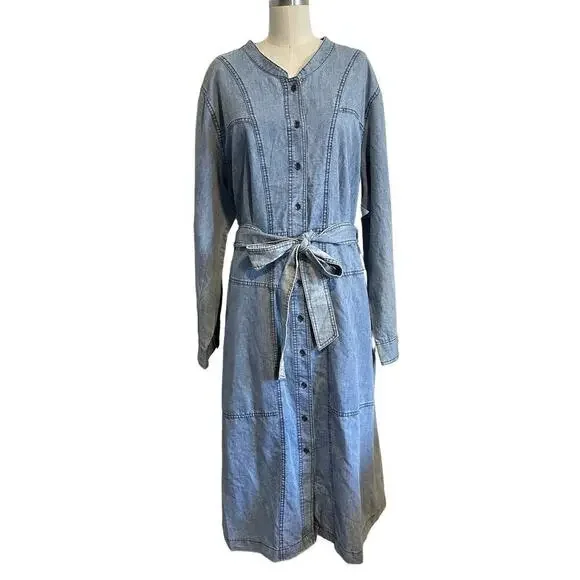 Ashley Stewart | Dresses | Nwt Ashley Stewart Button Down Denim Dress Size  2 | Poshmark